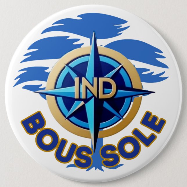 Boussole IND Badge 6 Inch Round Button (Front)
