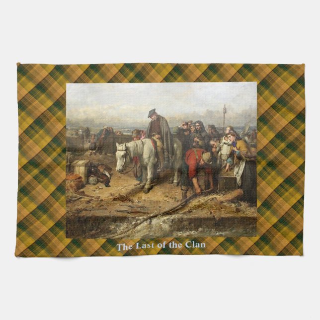 Bout d'écossais de la serviette de thé de peinture (Horizontal)