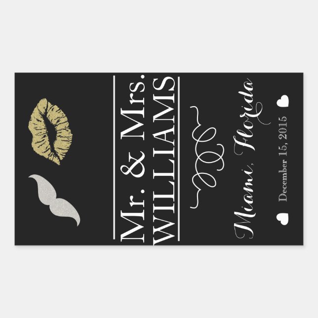 Bouteille à vin de mariage étiquette lèvres centre (Devant)