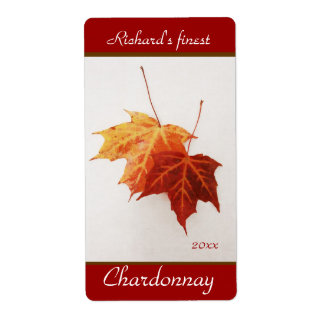 Bouteille à vin feuille d'érable gaie étiquettes