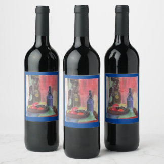 Bouteille avec vin étiquette de conception de la v