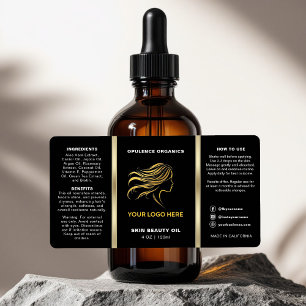 Bouteille cosmétique minimaliste en or noir modern