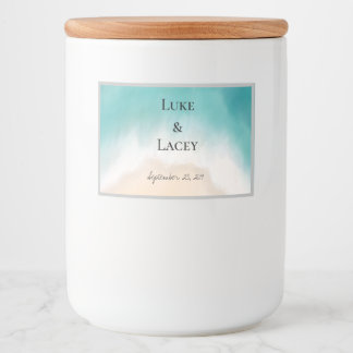 bouteille de bière de mariage de plage étiquette