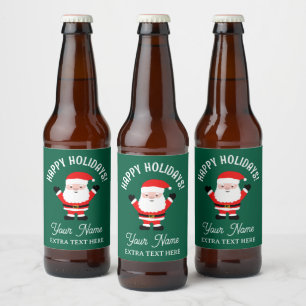 Bouteille de bière de Noël étiquettes avec dessin 