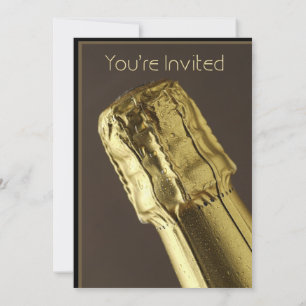 Bouteille de champagne Invitation de la fête de la