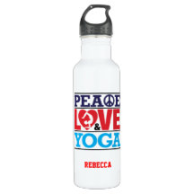 Bouteille de liberté de paix, d'amour et de yoga