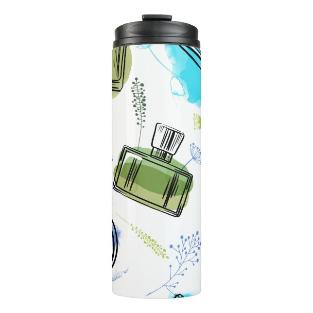 Bouteille de parfum motif sans soudure et texte aq (Devant)