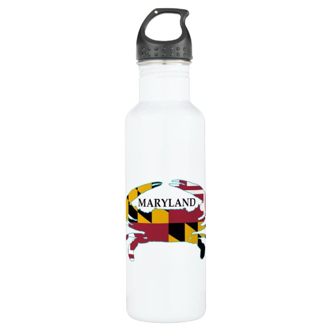 Bouteille de sport de crabe de drapeau du Maryland (Devant)