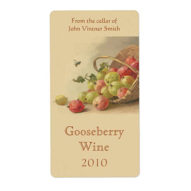 Bouteille de vin de gooseberry étiquette (Devant)