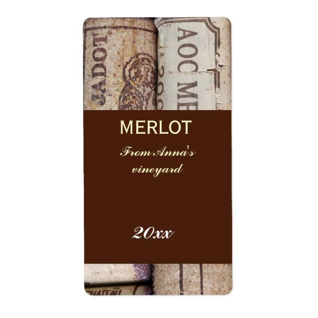 Bouteille de vin étiquette (Devant)