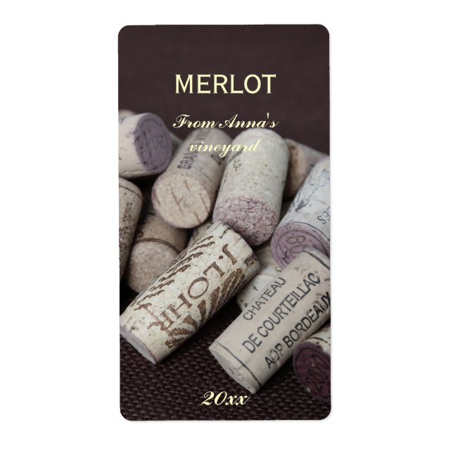 Bouteille de vin étiquette (Devant)