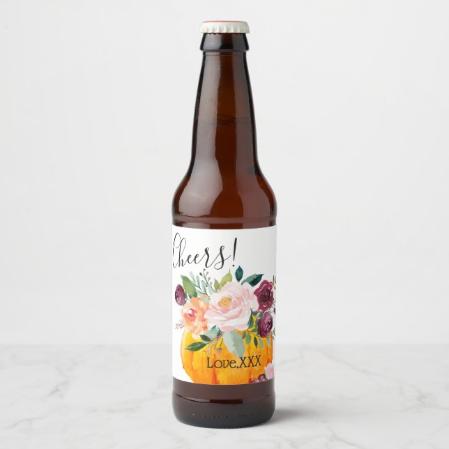 bouteille de vin ÉTIQUETTE fête d'automne, citroui (Devant)