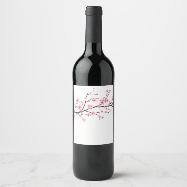BOUTEILLE DE VIN ÉTIQUETTE : SAKURA CHERRY BLOSSOM (Devant)