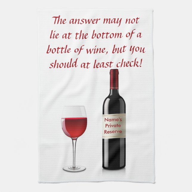 Bouteille de vin indiquant sur la serviette de (Vertical)