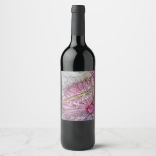 Bouteille de vin mariage Étiquette Turquois et lav