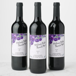 Bouteille de vin Mariage pourpre étiquette