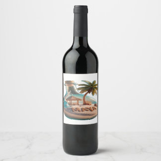 Bouteille de vin moussant étiquettes