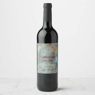 Bouteille de vin Pâque Étiquette Jérusalem Design
