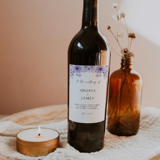 Bouteille de vin violet étiquette Modèle (Créateur téléchargé)