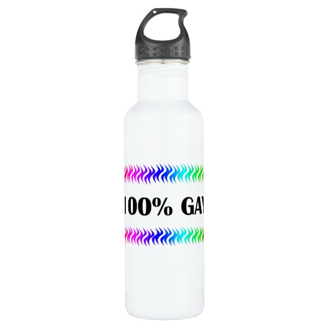 Bouteille D'eau 100% gay (Devant)