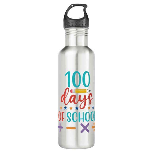 Bouteille D'eau 100 jours d'école, retour à l'école, BTS (Devant)