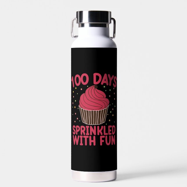 Bouteille D'eau 100 Jours Saupoudrés De Fun Cupcake School Girl (Avant)