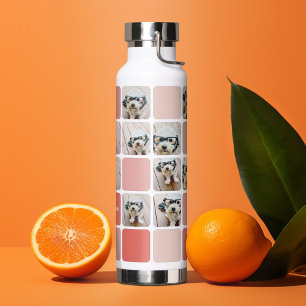 Bouteille D'eau 10 photo collage cube moderne - corail rose pâle