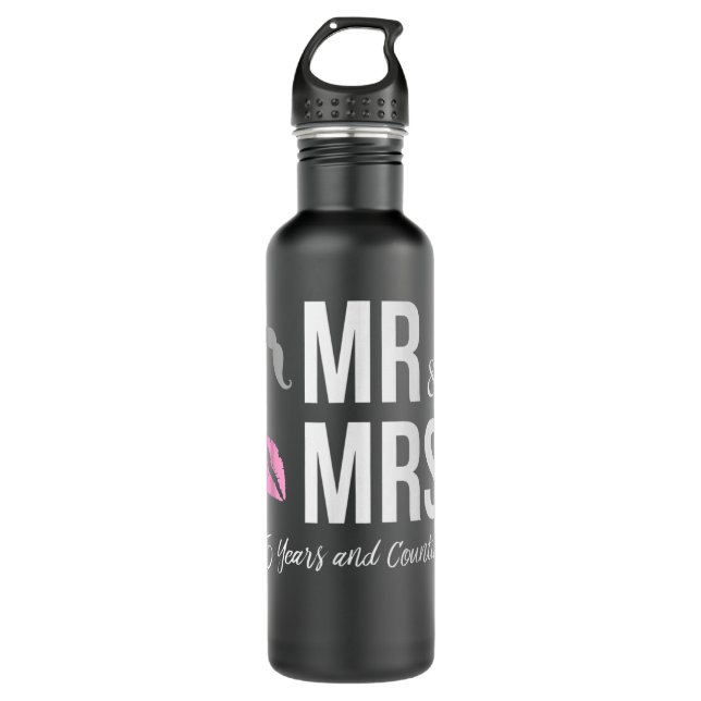 Bouteille D'eau 25e ANNIVERSAIRE MARIAGE - M. et Mme 25 ans (Devant)