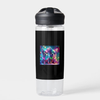 Bouteille D'eau 2 Young Chihuahua Pups In Colorful Christmas Scene