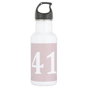 Bouteille D'eau 41e Anniversaire Quarante-un rose pâle blanc cadea