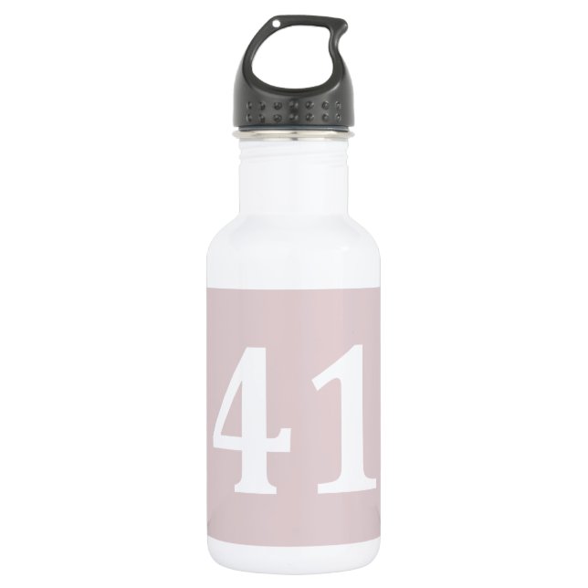 Bouteille D'eau 41e Anniversaire Quarante-un rose pâle blanc cadea (Devant)