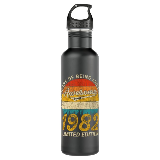 Bouteille D'eau 43 Ans 1982 Retro Awesome 43e anniversaire Cadeau (Devant)