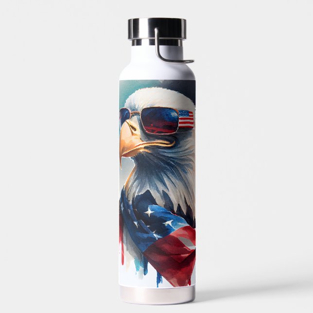 Bouteille D'eau 4 juillet d'aigle patriotique (Gauche)