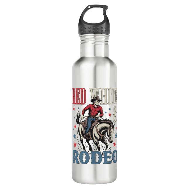 Bouteille D'eau 4 juillet Rodeo Cowboy (Devant)