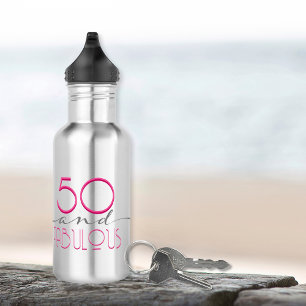 Bouteille D'eau 50 et Fabulous Pink Retro Typographie Vintage