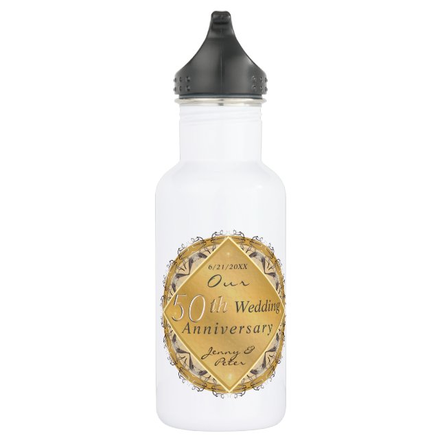 Bouteille D'eau 50e anniversaire du mariage d'or   (Droite)
