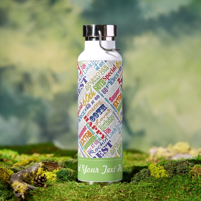 Bouteille D'eau 60e fête d'anniversaire cadeaux personnalisés (Extérieur)