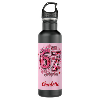 Bouteille D'eau 6 7 Six Seven Meme Trend Girls Pink Name 