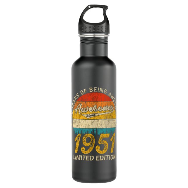 Bouteille D'eau 74 Ans 1951 Retro Awesome 74e anniversaire Cadeau (Devant)