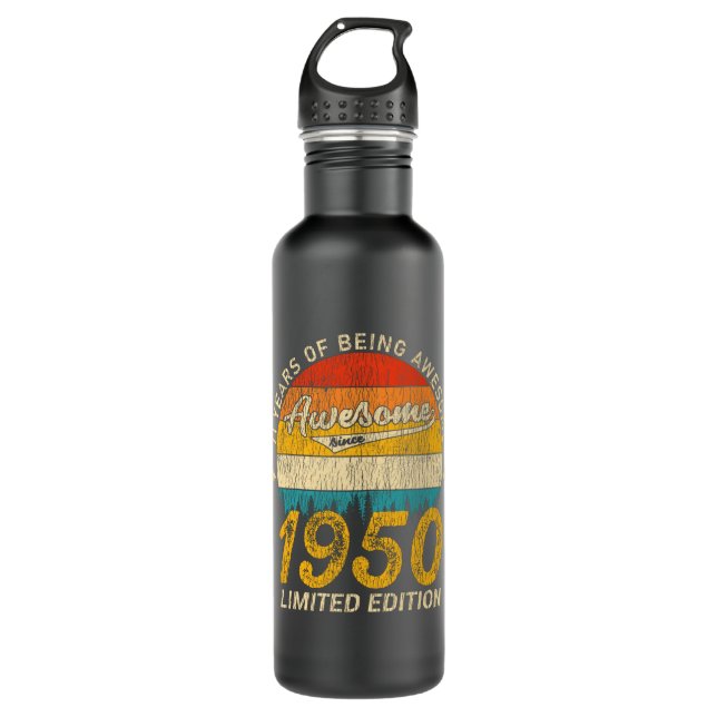 Bouteille D'eau 75 ans 1950 Retro Awesome 75e anniversaire Cadeau (Devant)