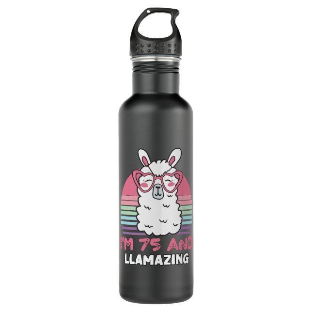 Bouteille D'eau 75e anniversaire Llamazing Llama 75 ans Anniversai (Devant)
