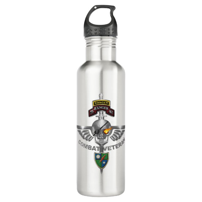 Bouteille D'eau 75e Régiment de Rangers Vétéran de combat (Devant)