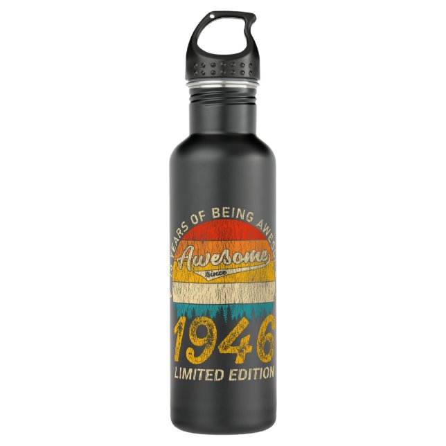 Bouteille D'eau 79 Ans 1946 Retro Awesome 79e anniversaire Cadeau (Devant)