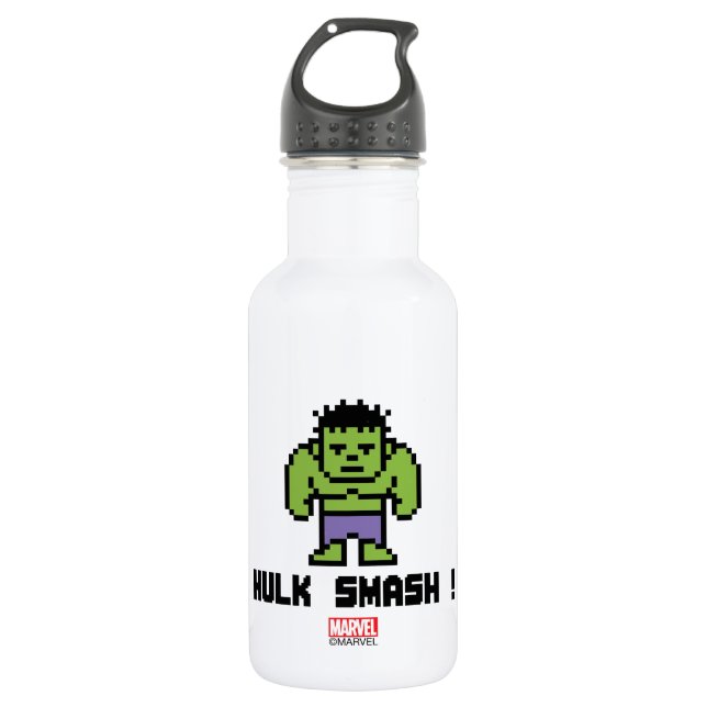 Bouteille D'eau 8Bit Hulk - Hulk Fracasse ! (Devant)