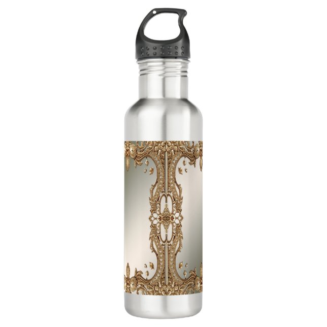 Bouteille d'eau à cadre doré (Devant)