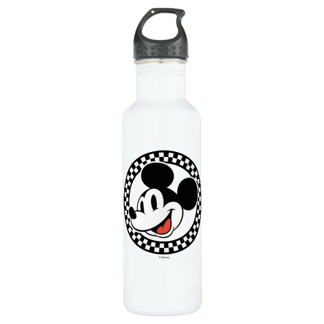 Bouteille D'eau À damiers classique Retro Mickey (Devant)