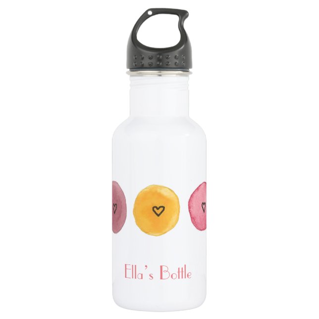 Bouteille d'eau à la mode et joli coeur personnali (Devant)