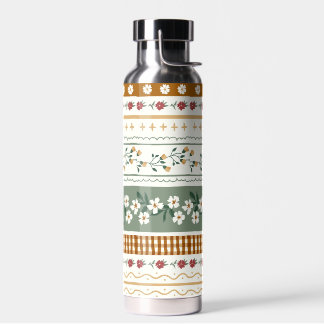 Bouteille d'eau à motif floral personnalisé avec n