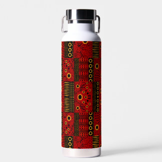 Bouteille d'eau à motif tribal africain rouge sole