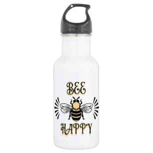 Bouteille D'eau Abeille Heureuse Couleurs Vintage Abeille à Miel